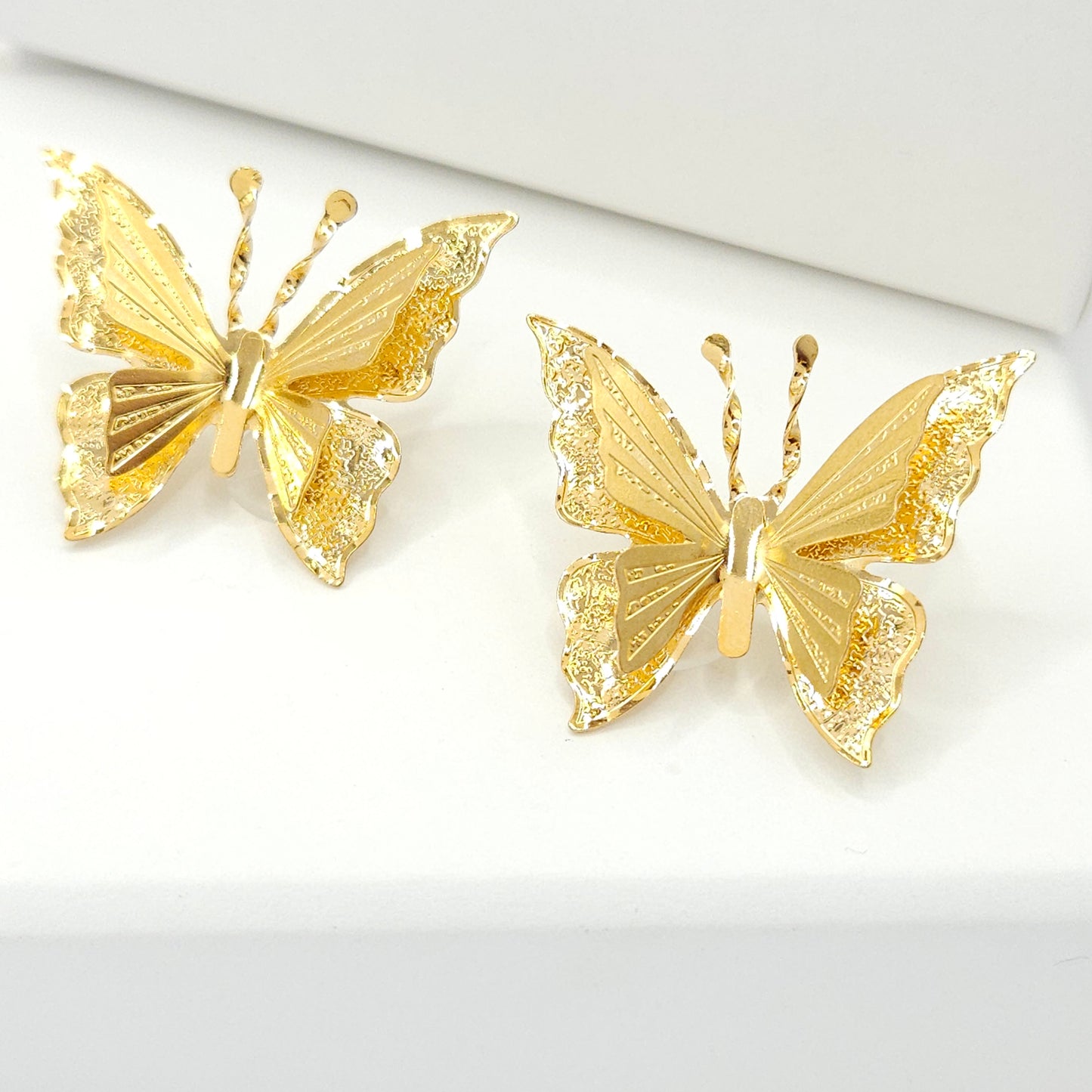Gold Butterfly Stud Earrings