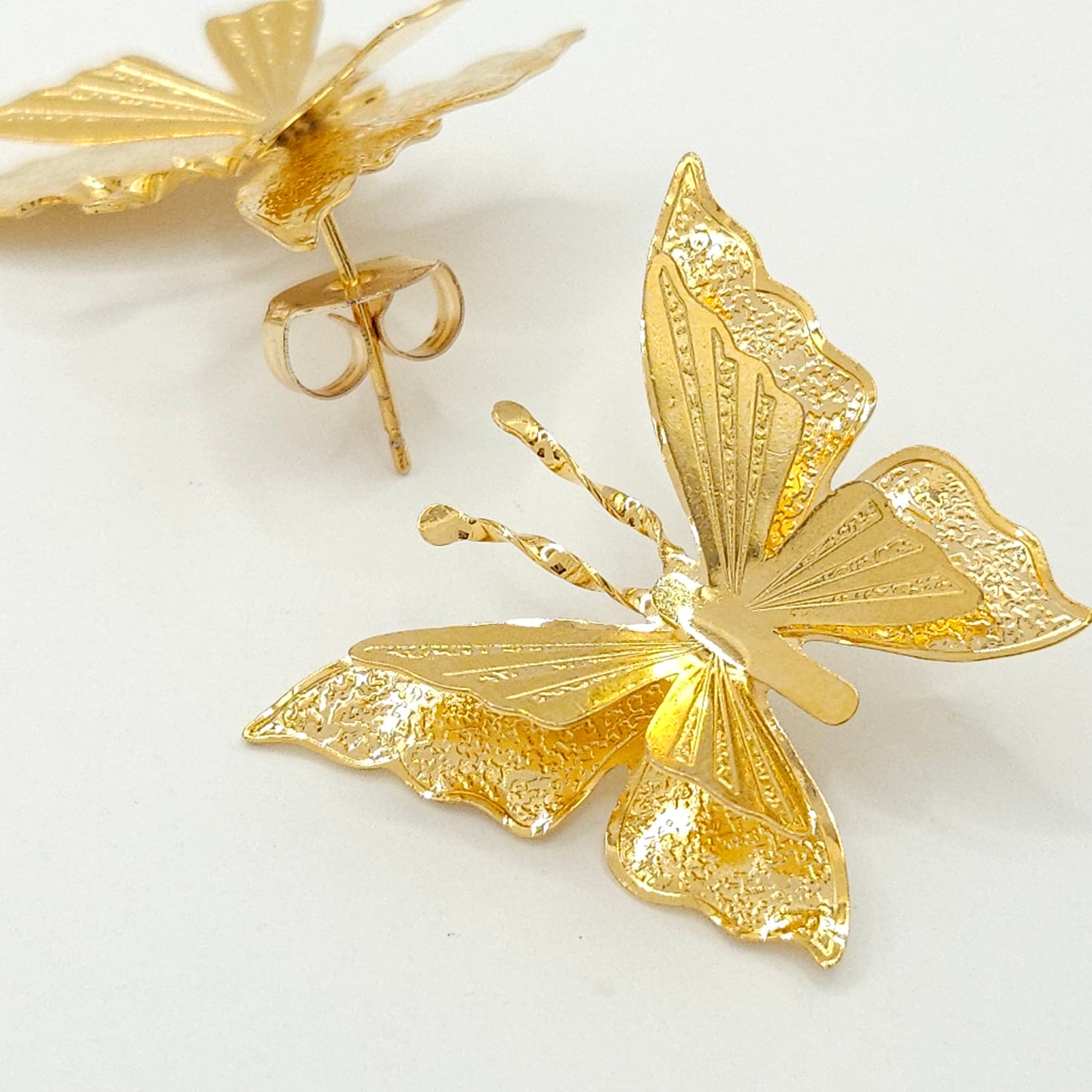 Gold Butterfly Stud Earrings