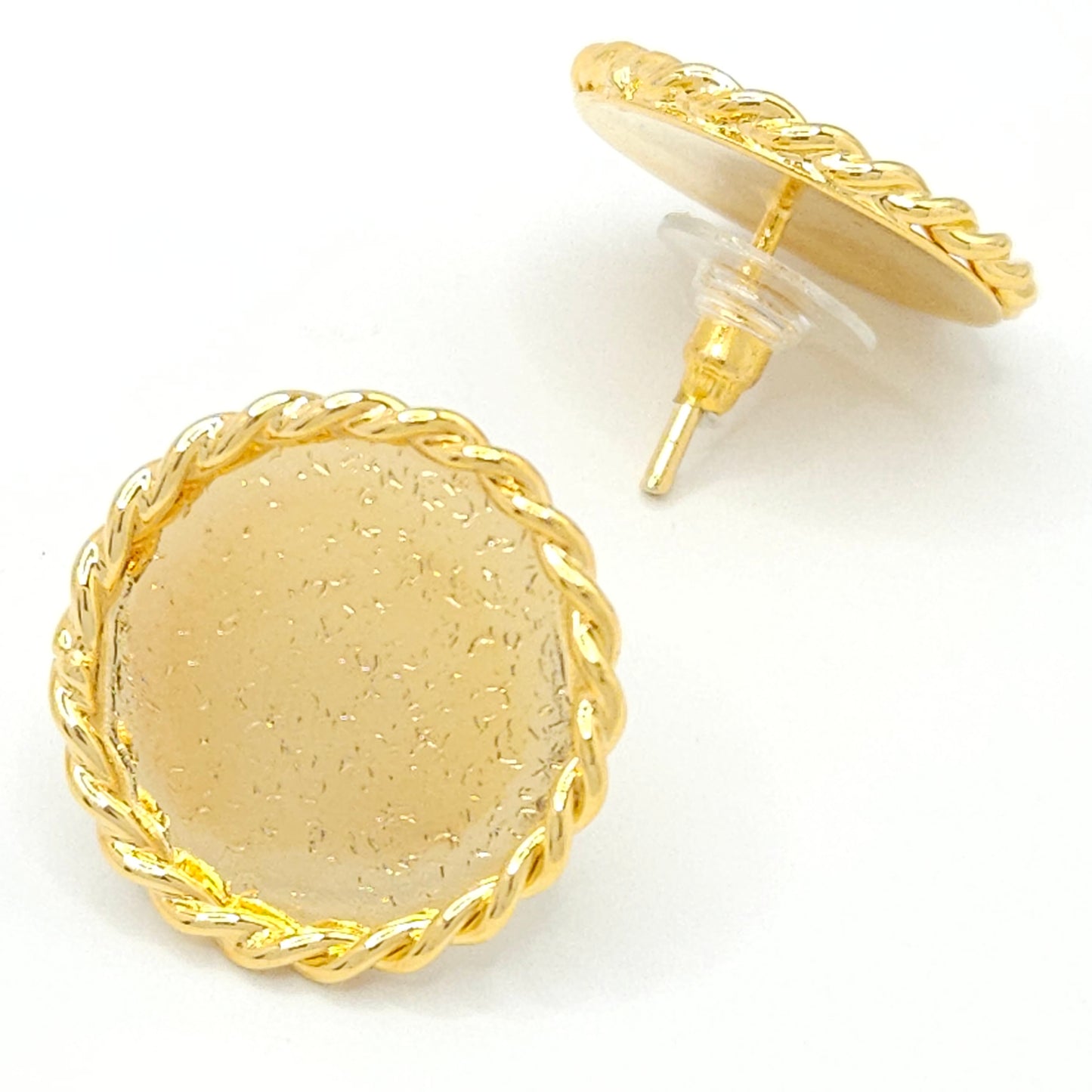 Gold Round Earrings