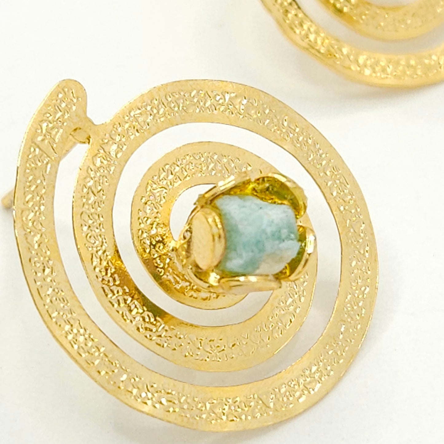 Gold Spiral with Emerald Murralla Earrings