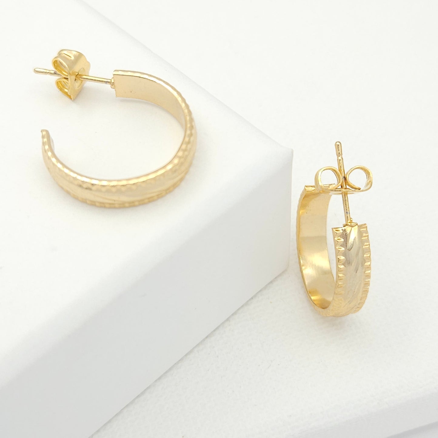 Gold Striped Hoops