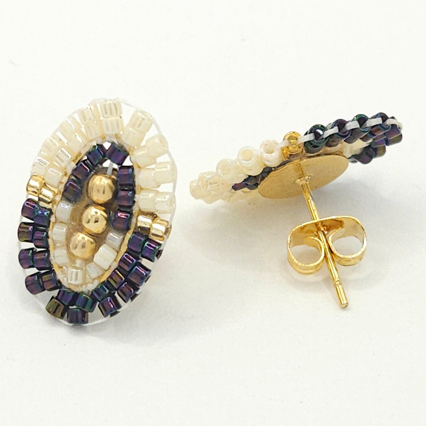 Miyuki Oval Stud Earrings