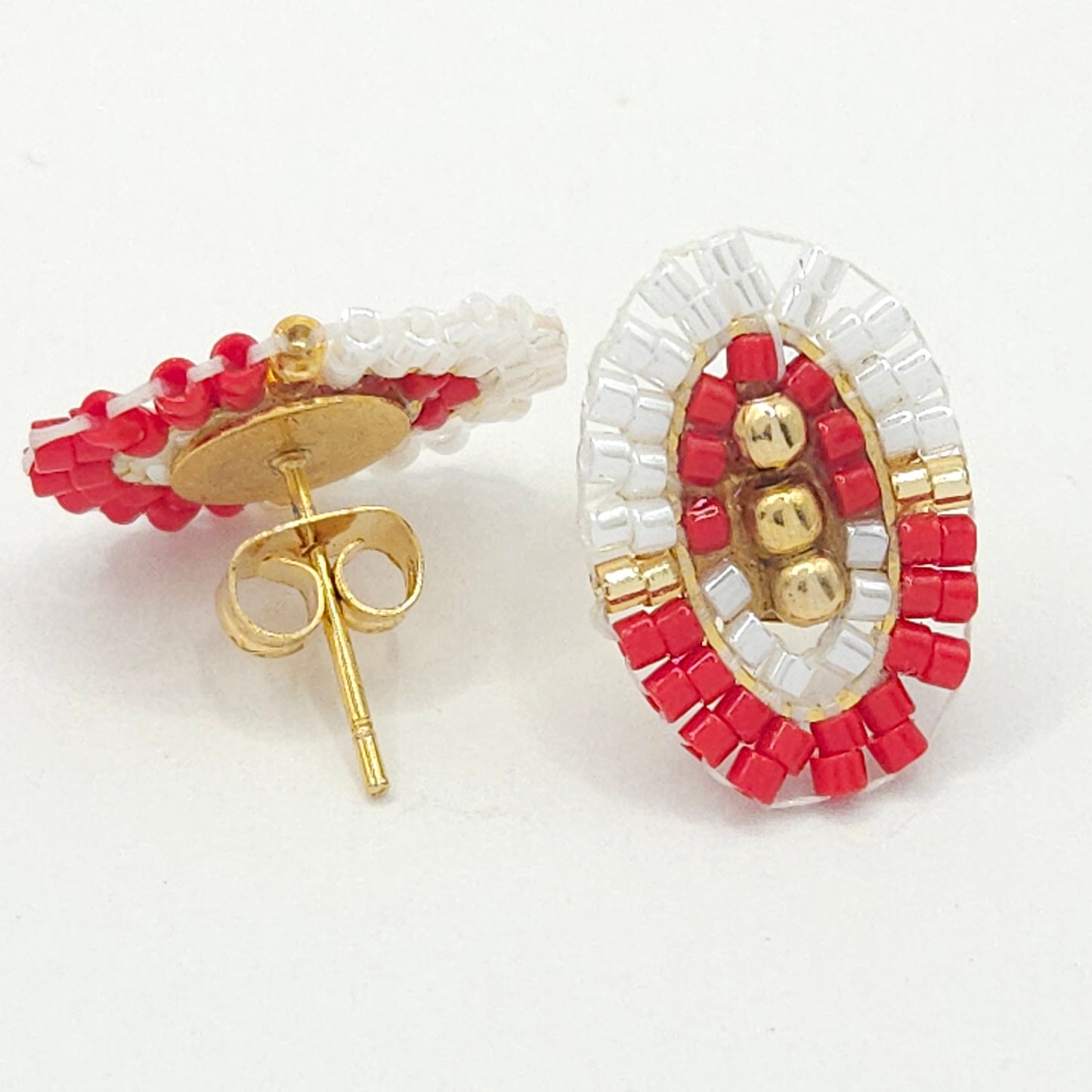 Miyuki Oval Stud Earrings