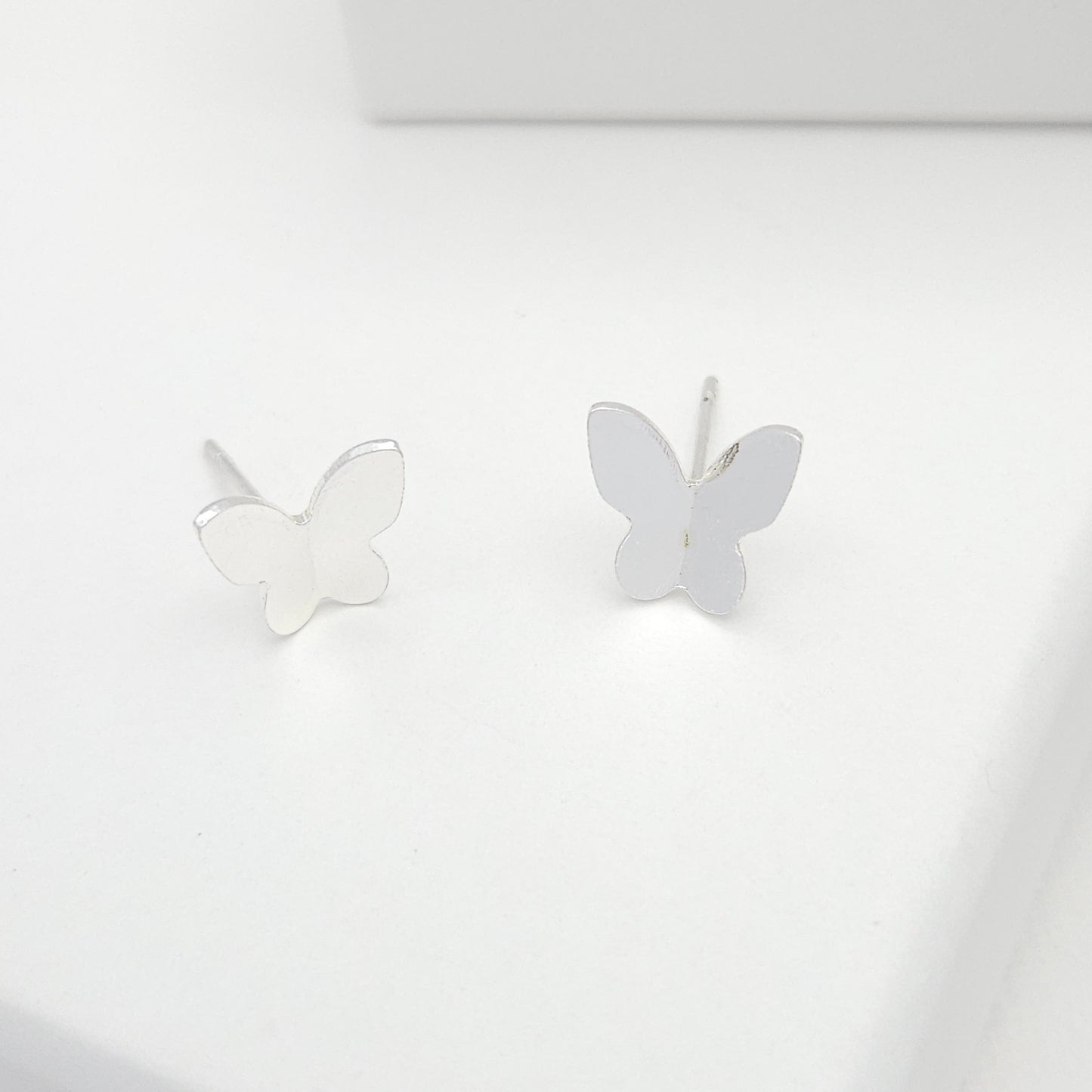 Silver Petit Butterfly Stud Earrings
