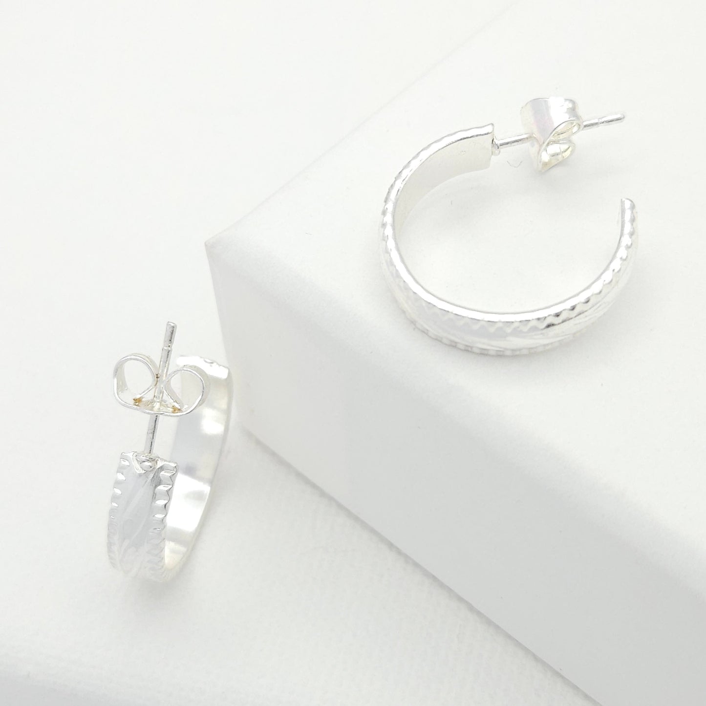 Silver Striped Hoops