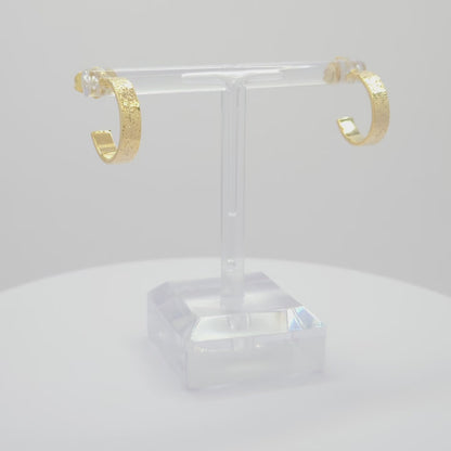 Gold Hammered Hoops