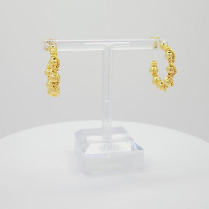 Golden Sphere Hoops