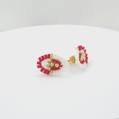 Miyuki Oval Stud Earrings