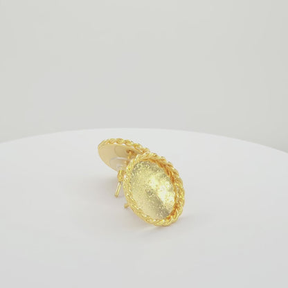 Gold Round Earrings