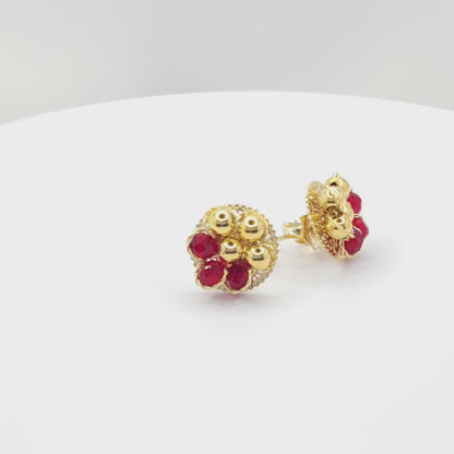 Murano Flower Stud Earrings
