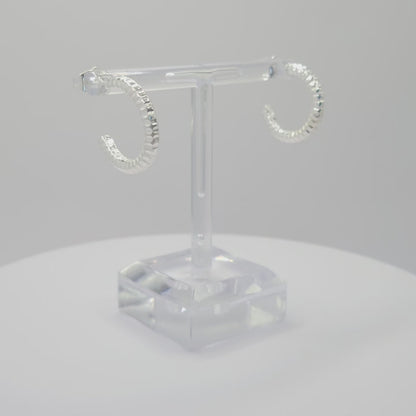 Silver Twisted Hoops