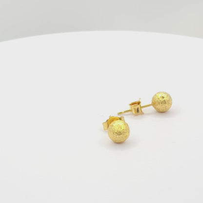 Gold Textured Ball Stud Earrings
