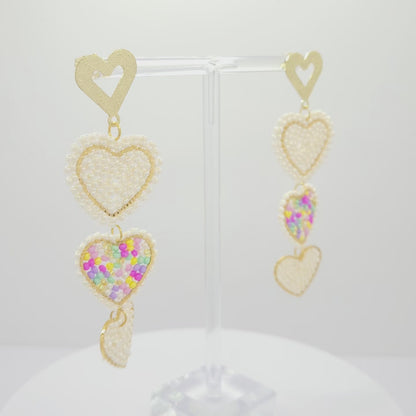 Dangling Hearts Earrings