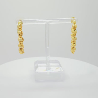 Golden Sphere Hoops