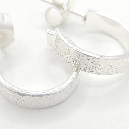 Silver Hammered Hoops