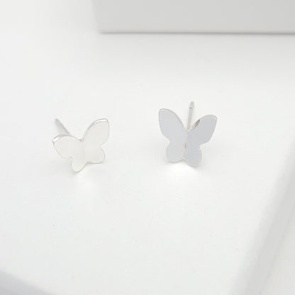 Silver Petit Butterfly Stud Earrings