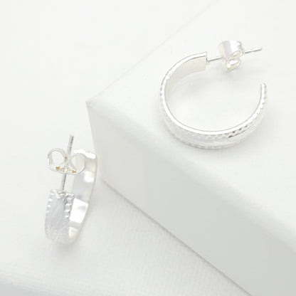 Silver Striped Hoops