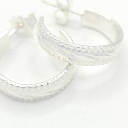 Silver Striped Hoops